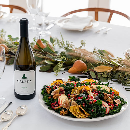 Autumn Kale Salad Recipe with Calera Viognier