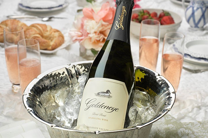 Goldeneye sparkling wine in ice bucket