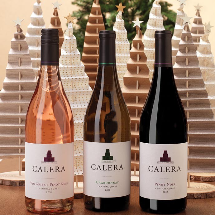 Three bottles of Calera Central Coast Wines
