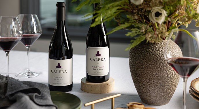 Calera wines on a table