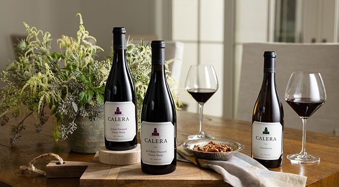 Calera wines on a table