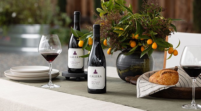Calera wines on a table