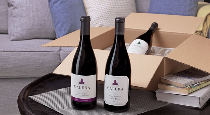 Calera wines on a coffee table