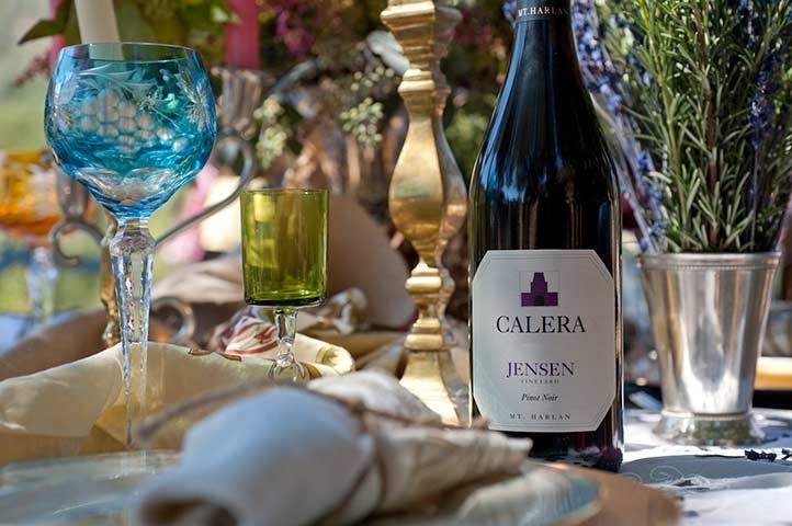 Calera dinner table with bottle and table settings