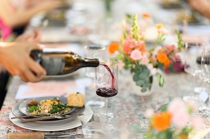 Wine being poured