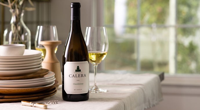 Calera Chardonnay on a table